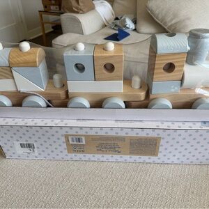 Melissa and Doug natural and blue train set